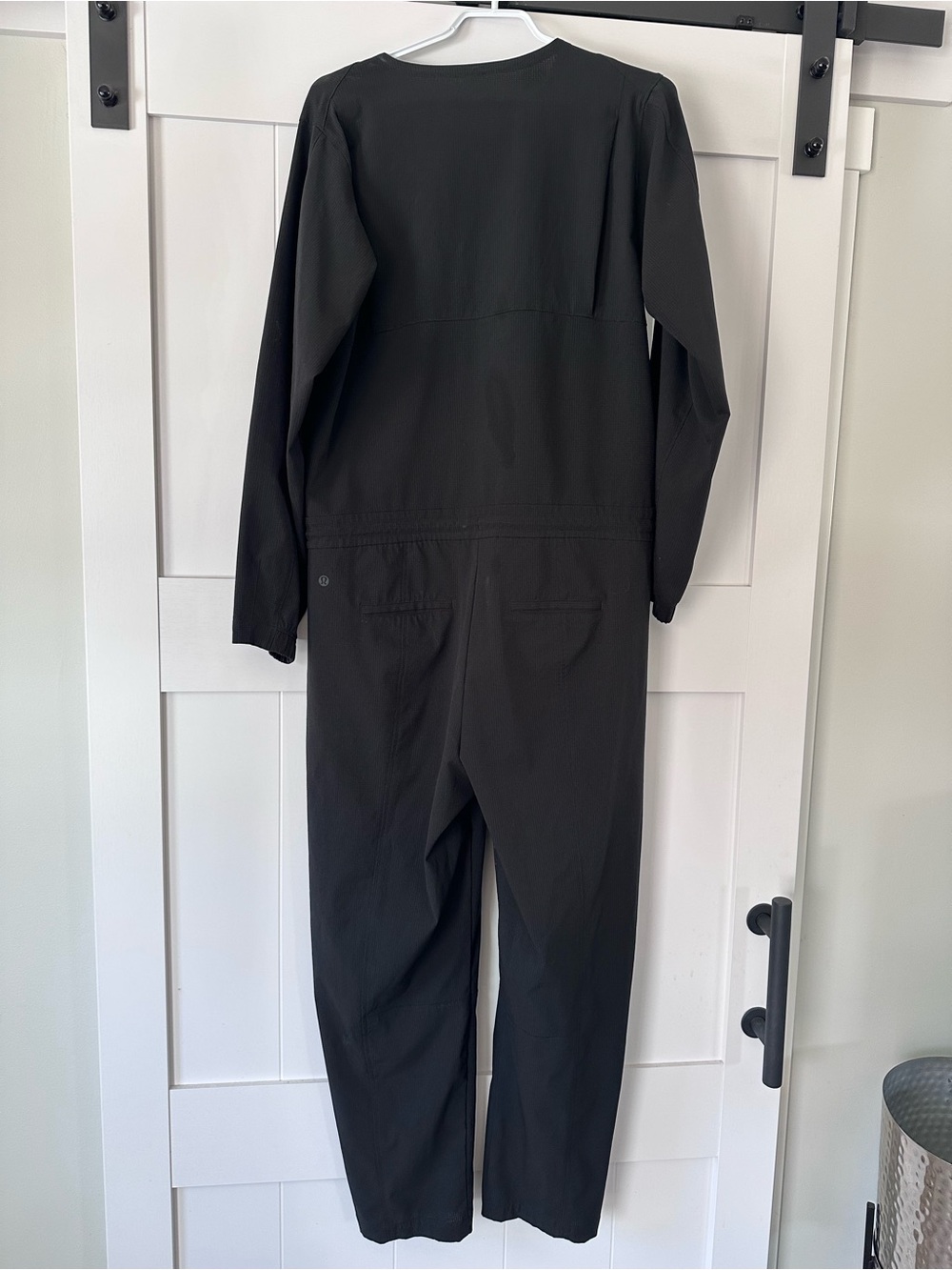 Lululemon Woven air Women's Long-Sleeve Black Zip-Front Utility Jumpsuit - Picture 2 of 6